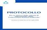 PROTOCOLLO - Federvolley · 2014. 12. 11. · protocolli emanati dalle rispettive Federazioni Sportive Nazionali, Discipline ... (palestra, sala pesi, infermeria, sale mediche, spogliatoi,