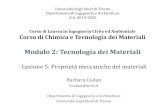 Modulo 2: Tecnologia dei Materiali · Corso di Chimica e Tecnologia dei Materiali Modulo 2: Tecnologia dei Materiali - Lezione 5: Proprietà meccaniche dei materiali Barbara Codan