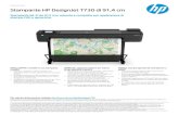 Stampante HP DesignJet T730 di 91,4 cm · Testine di s tampa 1 (C , M, Y, mK ) Ugello della testina di stampa 1376 Precisione del tratto ±0,1% Larghezza minima del tratto 0,02 mm