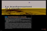 Le trasformazioni di Lorentz - Zanichelli...Le trasformazioni di Galileo esprimono x ′ e t in fun-zione di x e t. Ricava le trasformazioni inverse, cioè ricava x e t in funzione