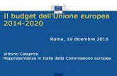 Il budget dell'Unione europea 2014-2020 - Eventi PAeventipa.formez.it/sites/default/files/allegati_eventi/Il...Alcuni elementi chiave del QFP2014-2020 4)lotta ai cambiamenti climatici