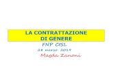 LA CONTRATTAZIONE DI GENERE - Cisl Piemonte · 2019. 4. 4. · Bilancio di genere 2017 per l’esercizio finanziario 2016 Bilancio di genere 2018 per l’esercizio finanziario 20167