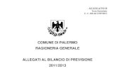 COMUNE DI PALERMO RAGIONERIA GENERALE ALLEGATI AL BILANCIO DI PREVISIONE 2011/2013 · 2013. 5. 11. · bilancio di previsione 2011 - 2013 all. d 2 titolo i 245.349.380,38 titolo ii