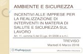 AMBIENTE E SICUREZZA - Confartigianato Treviso 06032018.pdfUfficio Ambiente e Sicurezza . ISI INAIL 2017 . TIPOLOGIE DI PROGETTO . Progetti per la riduzione del rischio da movimentazione