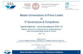 Master Universitario di Primo Livello in · 2013. 5. 2. · Master Universitario di Primo Livello in IT Governance & Compliance 3 Le iniziative della SAA ed i benefici per le aziende