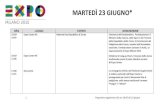 ORA LUOGO EVENTI DESCRIZIONE - Milano Weekend...Mostra del progetto di ooperazione “Jeunes Filles pour l’Agro” organizzata in ollaorazione con Movimento per la Lotta contro la