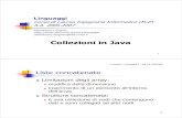 Collezioni in Java - unict.it...3 Liste concatenate Lista concatenata: èuna struttura dati composta di nodi, ciascuno dei quali contiene alcune informazioni e un riferimento ad un