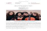 Quartetto Intime Voci...Das 2014 gegründete Quartetto Intime Voci entsteht aus der Begegnung von vier Musikern während ihres Studiums am Conservatorio della Svizzera italiana in