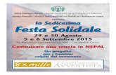 organizzano la Sedicesima Festa Solidale · 2017. 11. 7. · sedicesima edizione della Festa Solidale e sostenendo a distanza il popolo nepalese. Ne siamo sicuri. Grazie ad Adra e