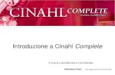 Introduzione a Cinahl Complete - Biblioteca medica "V. Pinali"bibliotecapinali.cab.unipd.it/usa-la-biblioteca/... · motion/CINAHL_Databases_Basic_Searching_Tutorial All’interno