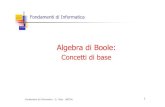 Algebra di Boole - Unicalsi.deis.unical.it/~talia/aa0304/fond/lezione5.pdfFondamenti di Informatica - D. Talia - UNICAL 2 10110 01100 01011 Algebra di Boole E’ un’algebra basata