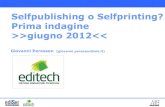 Selfpublishing o Selfprinting? Prima indagine >>giugno 2012