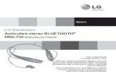 LG Electronics Auricolare stereo BLUETOOTH HBS-730 Manuale … · 2014. 11. 14. · LG Electronics Inc., 2012 Nota: per ottenere prestazioni ottimali e prevenire danni o l'uso errato