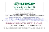 Lega Calcio UISP · Via Tamburini, 5 42122 Reggio Emilia Tel. 0522/267208 – Fax 0522/332782 - calcio@uispre.it Blog: legacalciouispre.it Pagina facebook: UISP LEGA CALCIO REGGIO