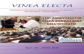 VINEA ELECTA - Pontifical Biblical Institute · 2019. 11. 25. · 2 «Vinea electa» N. 19 (2019) Convegni 3 da conoscere e promuovere non solo nelle Facoltà di Teologia (mediante