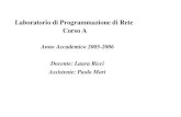 Laboratorio di Programmazione di Rete Corso Apages.di.unipi.it/ricci/Lezione1.pdf · 2016. 2. 29. · Œ Harold - JAVA Network Programming 2nd edition O’Reilly 2001 (la versione