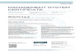 MANAGEMENT SYSTEM CERTIFICATE · 2020. 8. 5. · Design and Management of integrated services for the operation and maintenance of infrastructures, civil and industrial properties