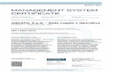 MANAGEMENT SYSTEM CERTIFICATE - Aquafil · 2018. 10. 4. · Si certifica che il sistema di gestione di/This is to certify that the management system of AQUAFIL S.p.A. - Sede Legale