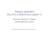Sistemi Operativi Da Unix a GNU/Linux (parte 1)cpalazzi/files/CS06-1 - UNIX... · 2013. 6. 2. · PID = 70 Modo nucleo Modo normale Vedi anche Fig. 10.8 nel libro di testo (terza
