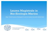 Laurea Magistrale in Bio-Ecologia Marina...Ecologia e monitoraggio dell’ambiente marino 4+2 Botanica ambientale applicata agli ambienti di transizione 4+2 Biologia e strategie riproduttive