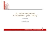 La Laurea Magistrale in Informatica (cod. 8028)