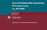 Corso di Sociologia della comunicazione Prof. Andrea ...