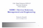 SSME = Service Sciences, Management and Engineering