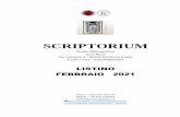 LISTINO FEBBRAIO 2021 - libreriascriptorium.it