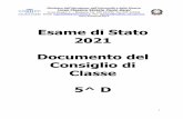 Esame di Stato 2021 Documento del Consiglio di Classe 5^ D