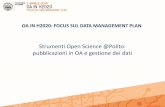 OA IN H2020: FOCUS SUL DATA MANAGEMENT PLAN
