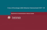 Corso di Sociologia delle Relazioni Internazionali 2017 -18