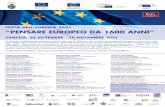 FESTA DELL’EUROPA 2021 “PENSARE EUROPEO DA 1600 ANNI”