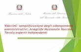 amministrativi; Anagrafe Nazionale Vaccini; Tavolo esperti ...