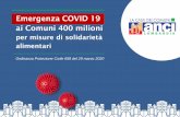 Emergenza COVID 19 ai Comuni 400 milioni