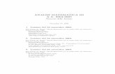 ANALISI MATEMATICA III A.A. 2004-2005 Traccia delle lezioni