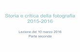 Storia e critica della fotografia 2015-2016