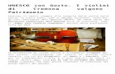 UNESCO con Gusto. I violini di Cremona valgono un Patrimonio