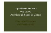 Giornate Europee del Patrimonio - Archivio di Stato di Como