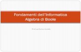 Fondamenti dell’Informatica Algebra di Boole