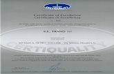 Certificato di Eccellenza - S.E. TRAND - trasporto ...
