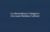 La discendenza Calegari e Giovanni Battista Carboni