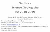 Geofisica Scienze Geologiche AA 2018-2019