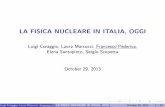 LA FISICA NUCLEARE IN ITALIA, OGGI - Dipartimento di Fisica