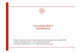 Tecnologie Web T Introduzione
