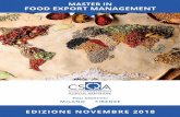 MASTER IN FOOD EXPORT MANAGEMENT