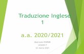 Traduzione Inglese 1 a.a. 2020/2021