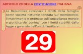 ARTICOLO 29 DELLA COSTITUZIONE ITALIANA