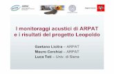 I monitoraggi acustici di ARPAT e i risultati del progetto ...