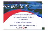La presenza di Alstom in Italia I principali progetti
