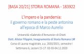 [BASA 20/21] STORIA ROMANA - 183922 L'Impero e la pandemia ...